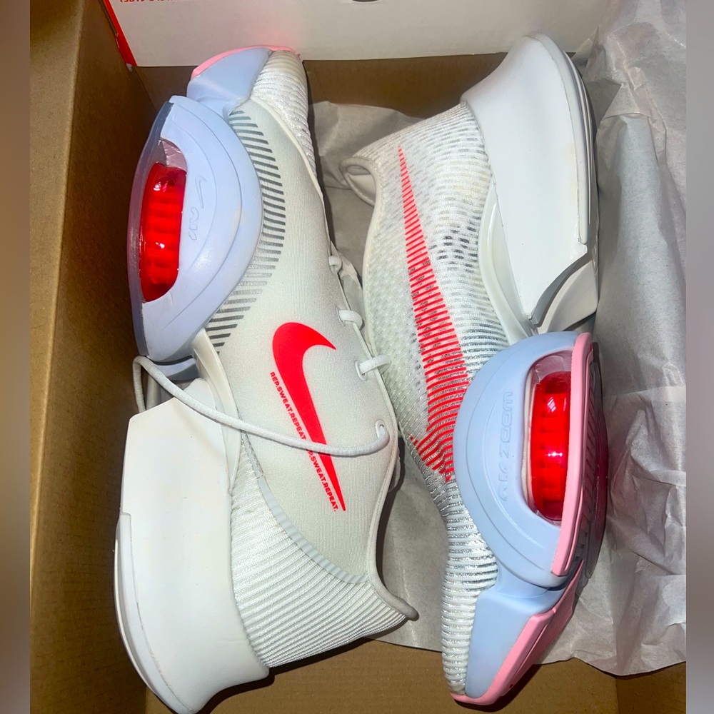 Nike Wmns Air Zoom SuperRep 2 Shoes Size 10.5 White Orange& Pink🤍🩷🧡